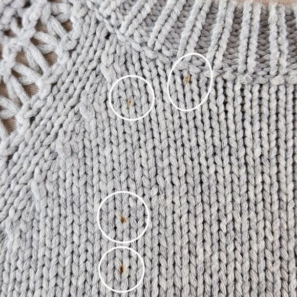 3.1 Phillip Lim Women's Gray Knit 3/4 Sleeve Sweater | Small | FLAWS - Picture 5 of 16